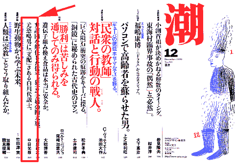 雑誌「潮」1999年12月号目次